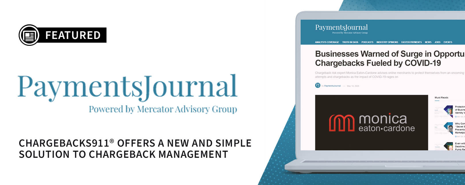 Chargebacks911® Pandemic Response Featured by PaymentsJournal