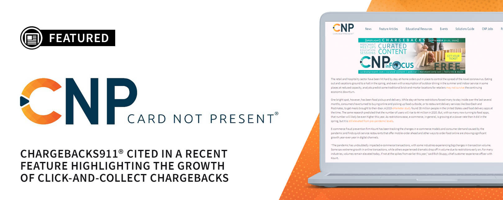 Chargebacks911® Cited in New Feature for Card Not Present