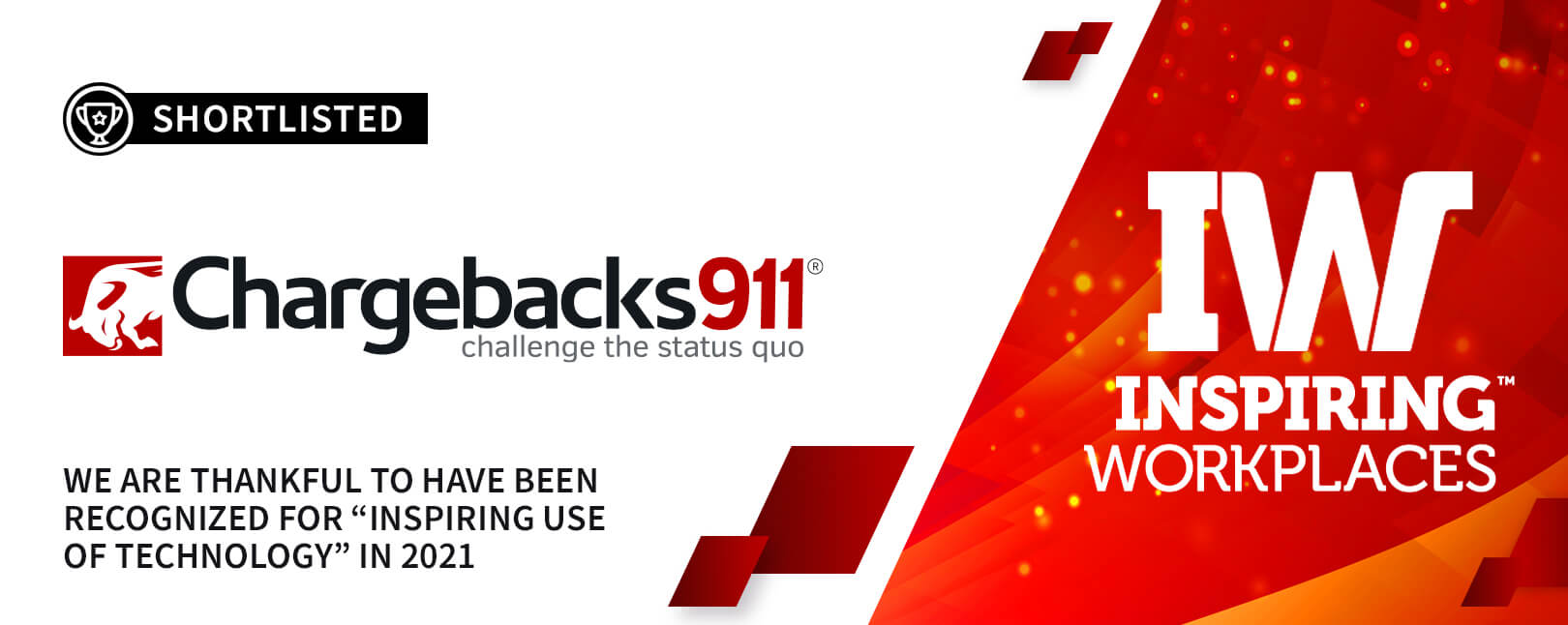 Chargebacks911® Recognized for “Inspiring Use of Technology” in 2021!