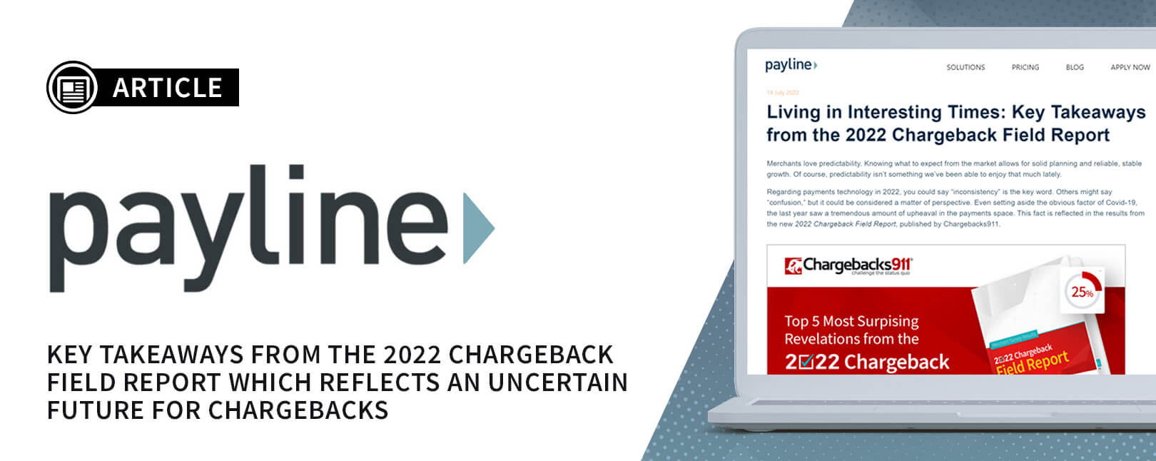 Chargebacks911® Field Report Spotlighted by Payline