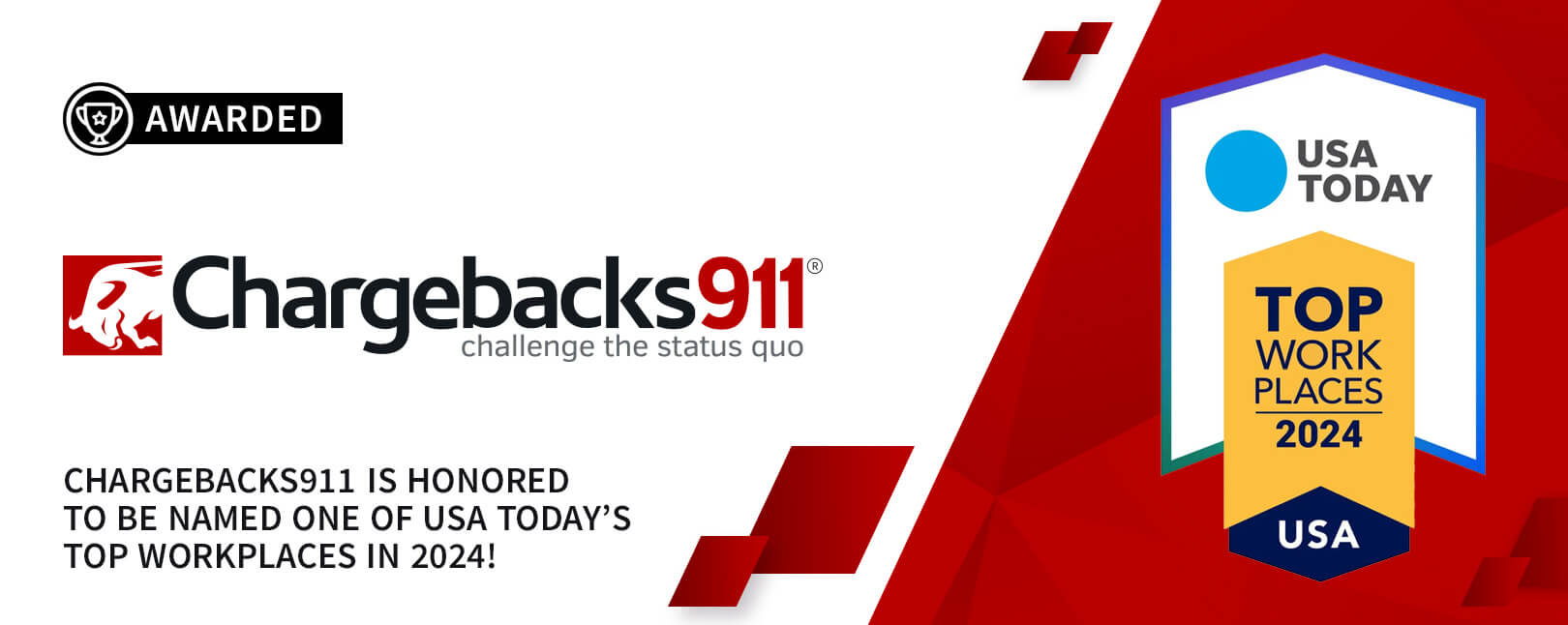 Chargebacks911®: a “Top Workplace” in the USA for 2024!