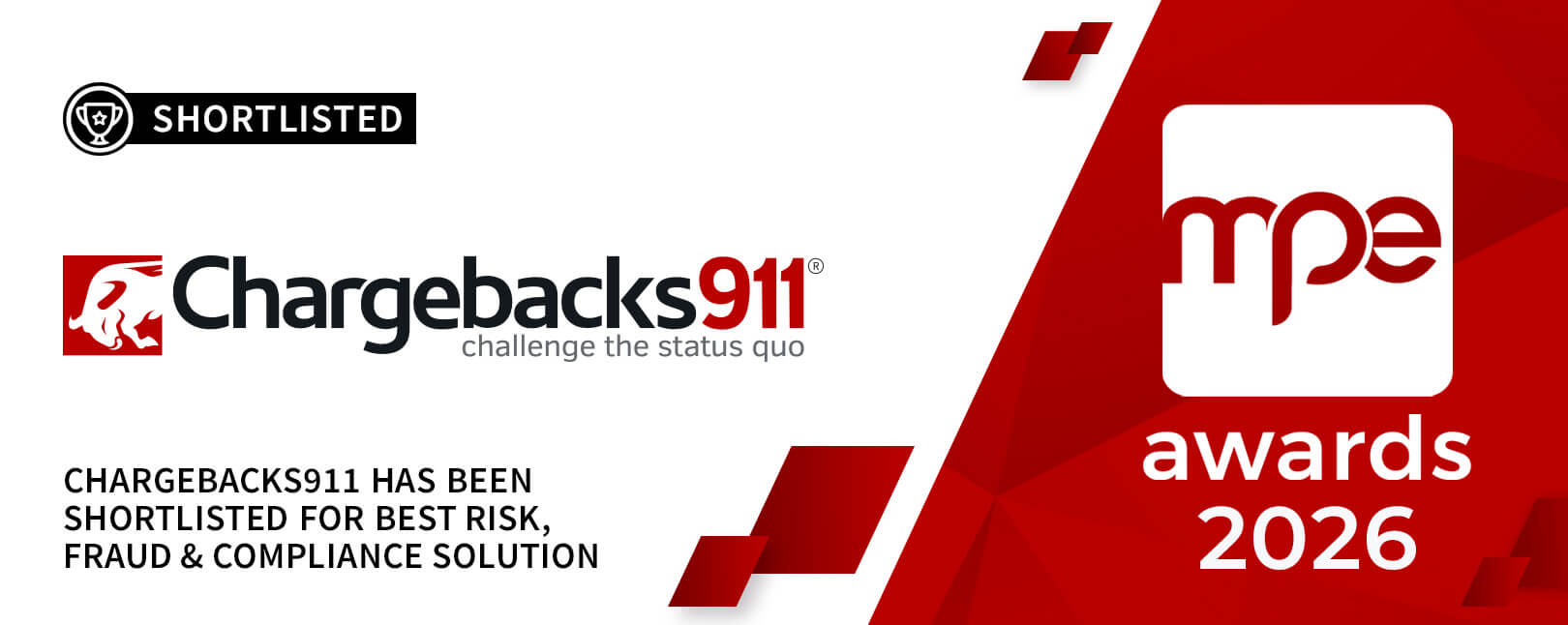 Chargebacks911®: a ‘Best Risk, Fraud & Compliance Solution’ Contender for 2026!